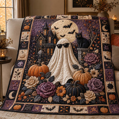 Cool Ghost Manor Quilted Blanket GDTONTD978