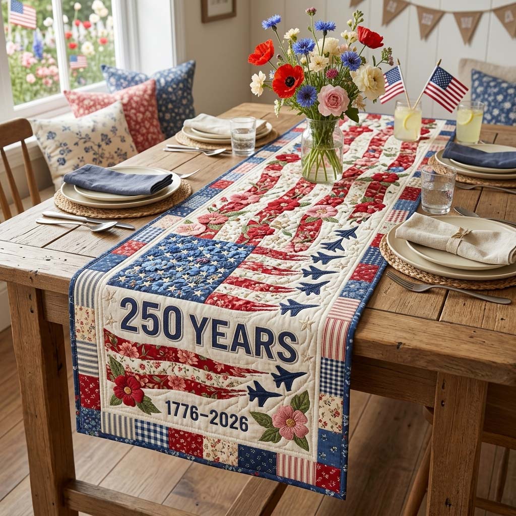 Freedom Garden Quilted Table Runner GDTONTD99