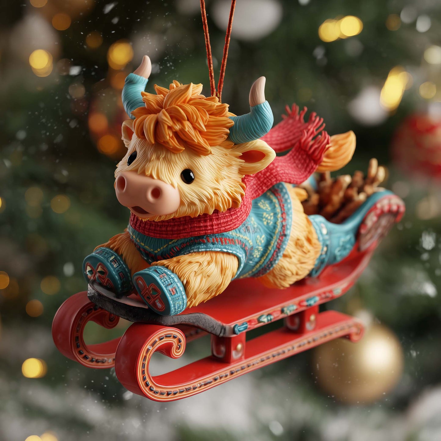 Highland Helper Christmas Mica Ornament GFSPQA156