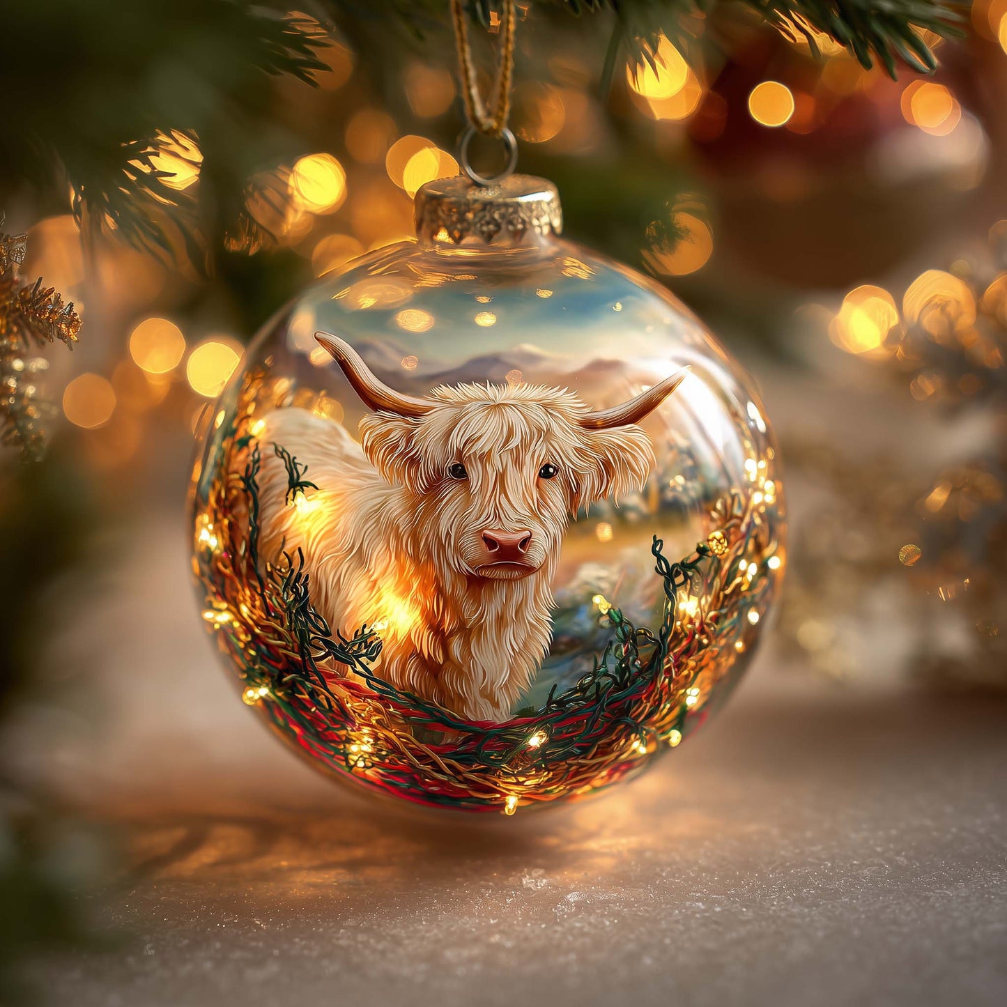 Tangled Lights Christmas Mica Ornament GFSPQA166