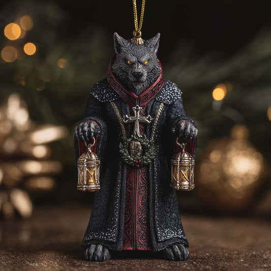 Gothic Werewolf Priest Christmas Mica Ornament GFSPQA80
