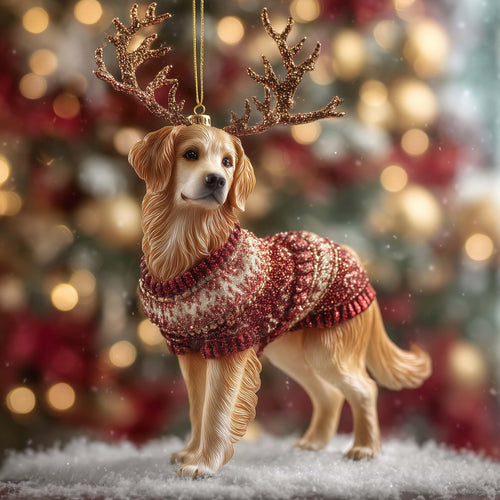 Golden Retriever Christmas Mica Ornament GFSPTG111