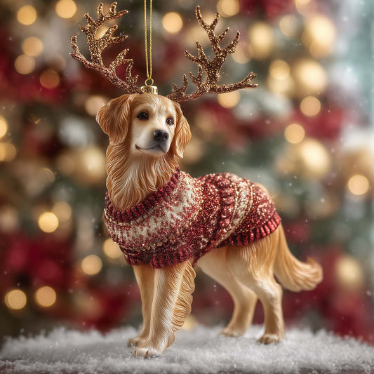 Golden Retriever Christmas Mica Ornament GFSPTG111