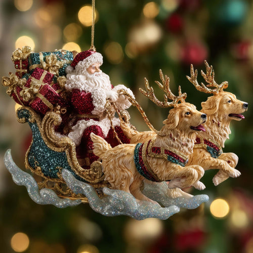 Golden Retriever Christmas Mica Ornament GFSPTG112