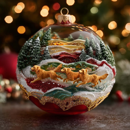 Golden Retriever Christmas Mica Ornament GFSPTG114