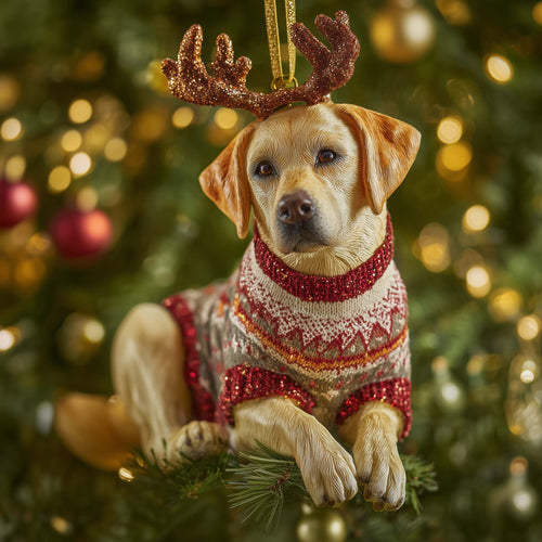Festive Labrador Christmas Mica Ornament GFSPTG116
