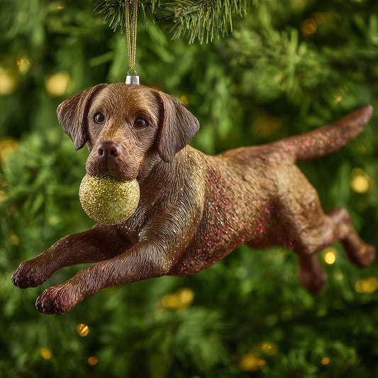 Festive Labrador Christmas Mica Ornament GFSPTG117