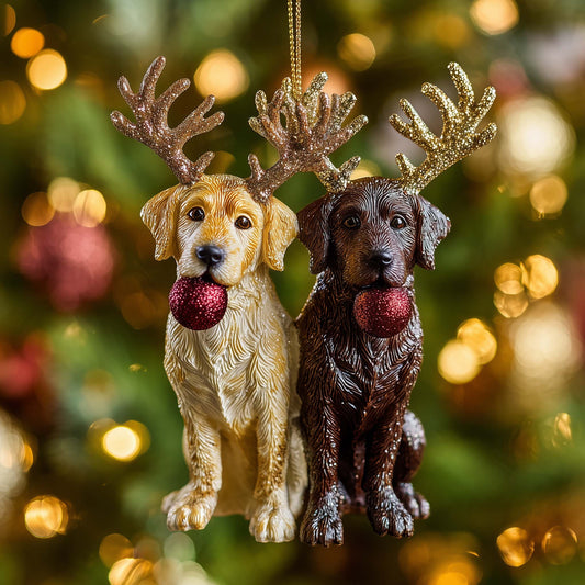 Festive Labrador Christmas Mica Ornament GFSPTG118