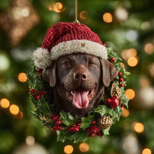 Festive Labrador Christmas Mica Ornament GFSPTG119
