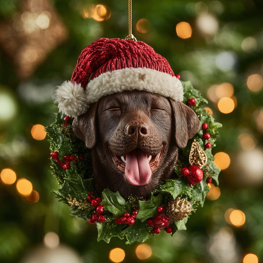 Festive Labrador Christmas Mica Ornament GFSPTG119