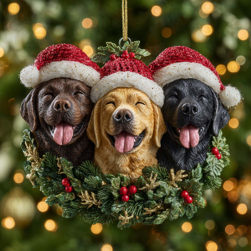 Festive Labrador Christmas Mica Ornament GFSPTG120