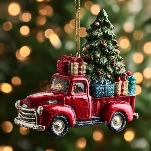 Red Truck Christmas Mica Ornament GFSPTG121