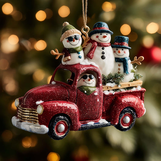 Red Truck Christmas Mica Ornament GFSPTG124