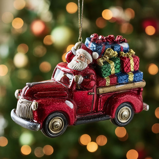 Red Truck Christmas Mica Ornament GFSPTG125