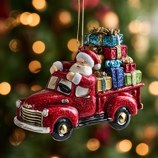 Red Truck Christmas Mica Ornament GFSPTG126