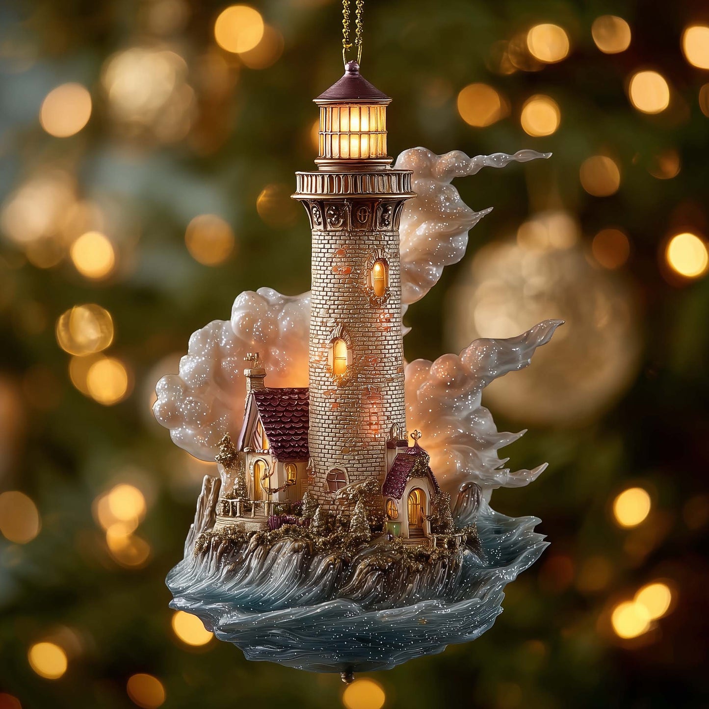 Beacon Glow Christmas Mica Ornament GFSPTG145