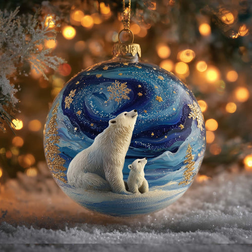 Polar Bear Christmas Mica Ornament GFSPTG150