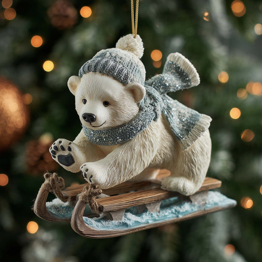 Polar Bear Christmas Mica Ornament GFSPTG151