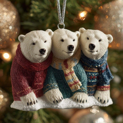 Polar Bear Christmas Mica Ornament GFSPTG152