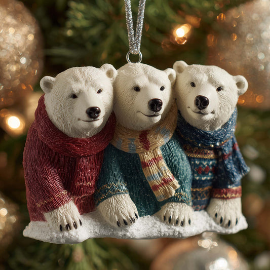 Polar Bear Christmas Mica Ornament GFSPTG152