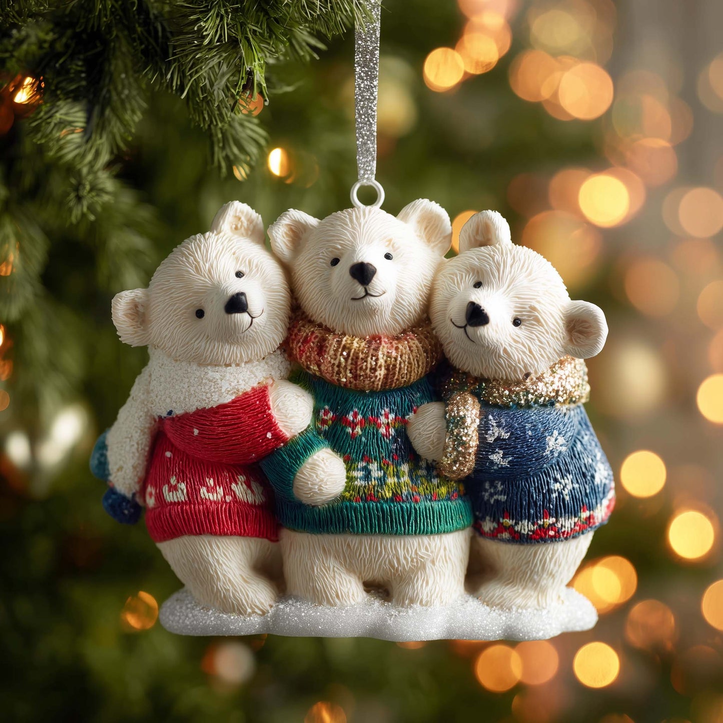 Polar Bear Christmas Mica Ornament GFSPTG153