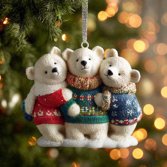 Polar Bear Christmas Mica Ornament GFSPTG153