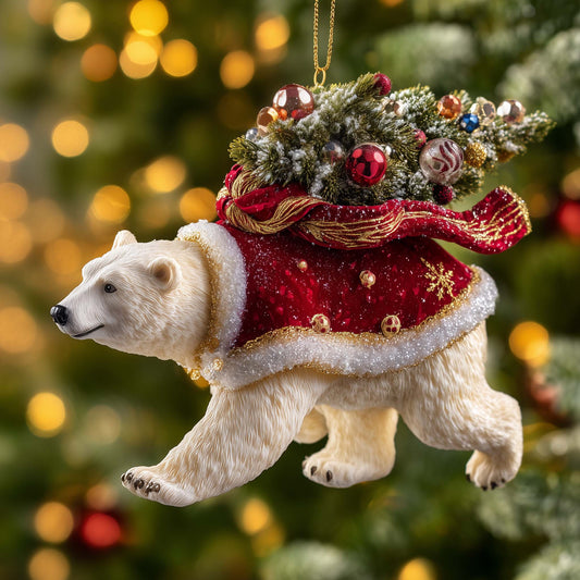 Polar Bear Christmas Mica Ornament GFSPTG155