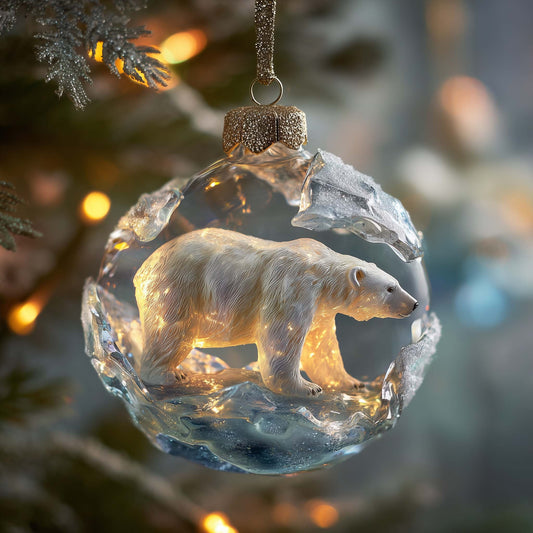 Polar Bear Christmas Mica Ornament GFSPTG156