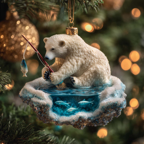 Polar Bear Christmas Mica Ornament GFSPTG158