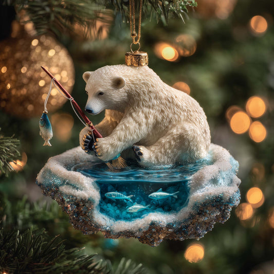 Polar Bear Christmas Mica Ornament GFSPTG158