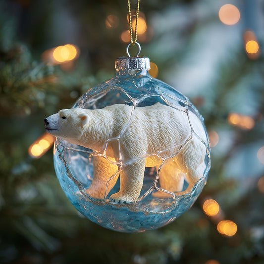 Polar Bear Christmas Mica Ornament GFSPTG159