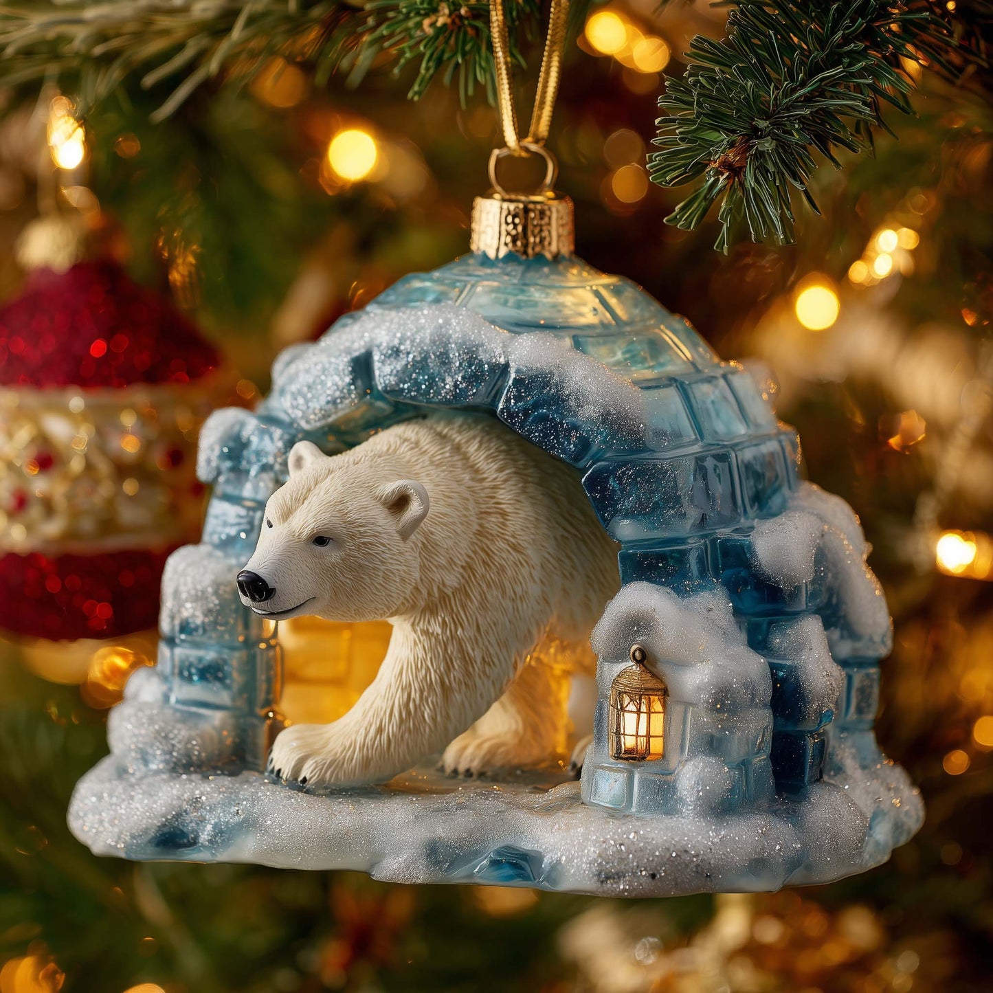 Polar Bear Christmas Mica Ornament GFSPTG161