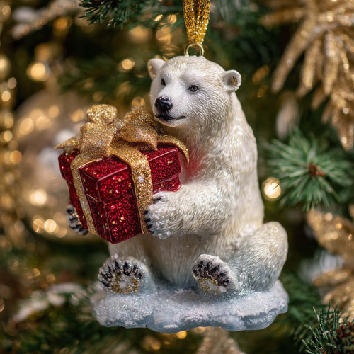 Polar Bear Christmas Mica Ornament GFSPTG162