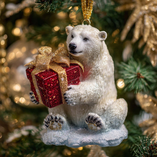 Polar Bear Christmas Mica Ornament GFSPTG162