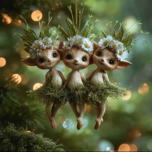 Woodland Pixie Christmas Mica Ornament GFSPTG173