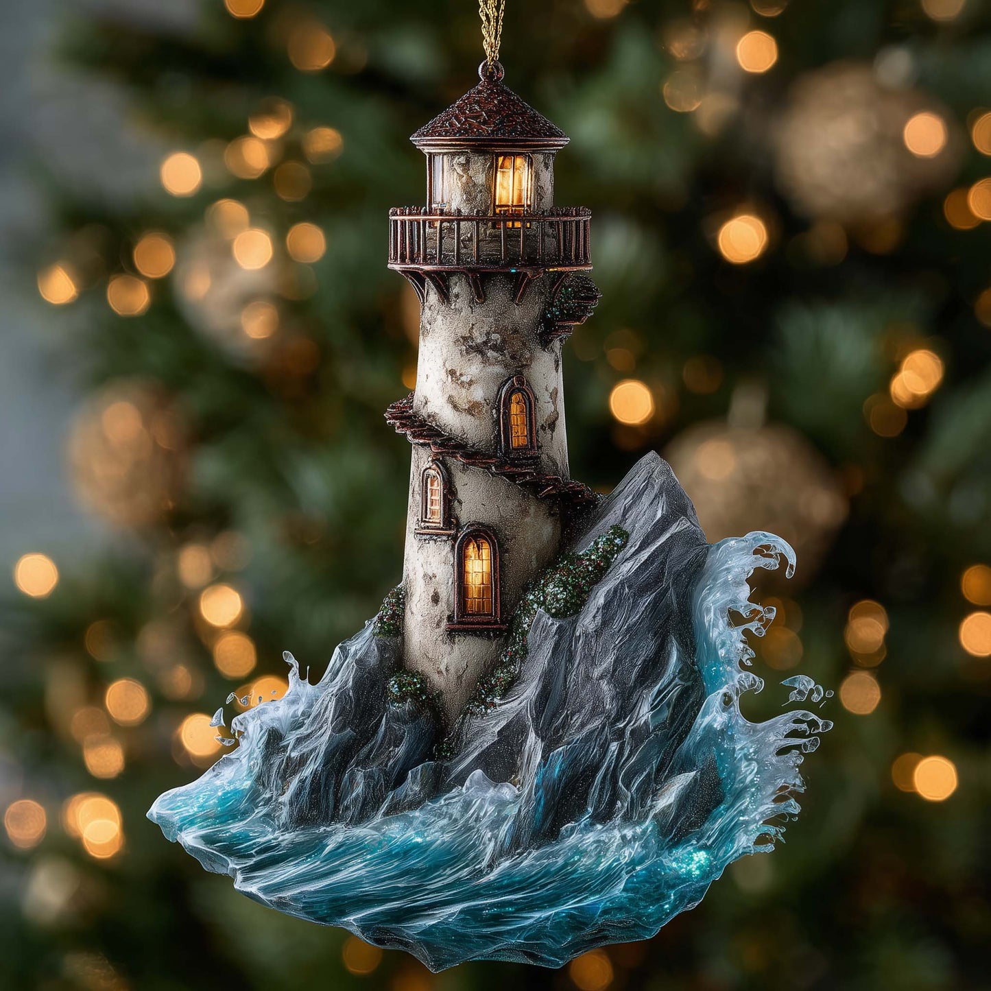 Beacon Glow Christmas Mica Ornament GFSPTG76