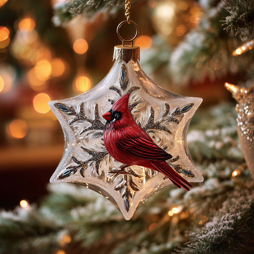 Cardinal Whisper Christmas Mica Ornament GFSPYC112