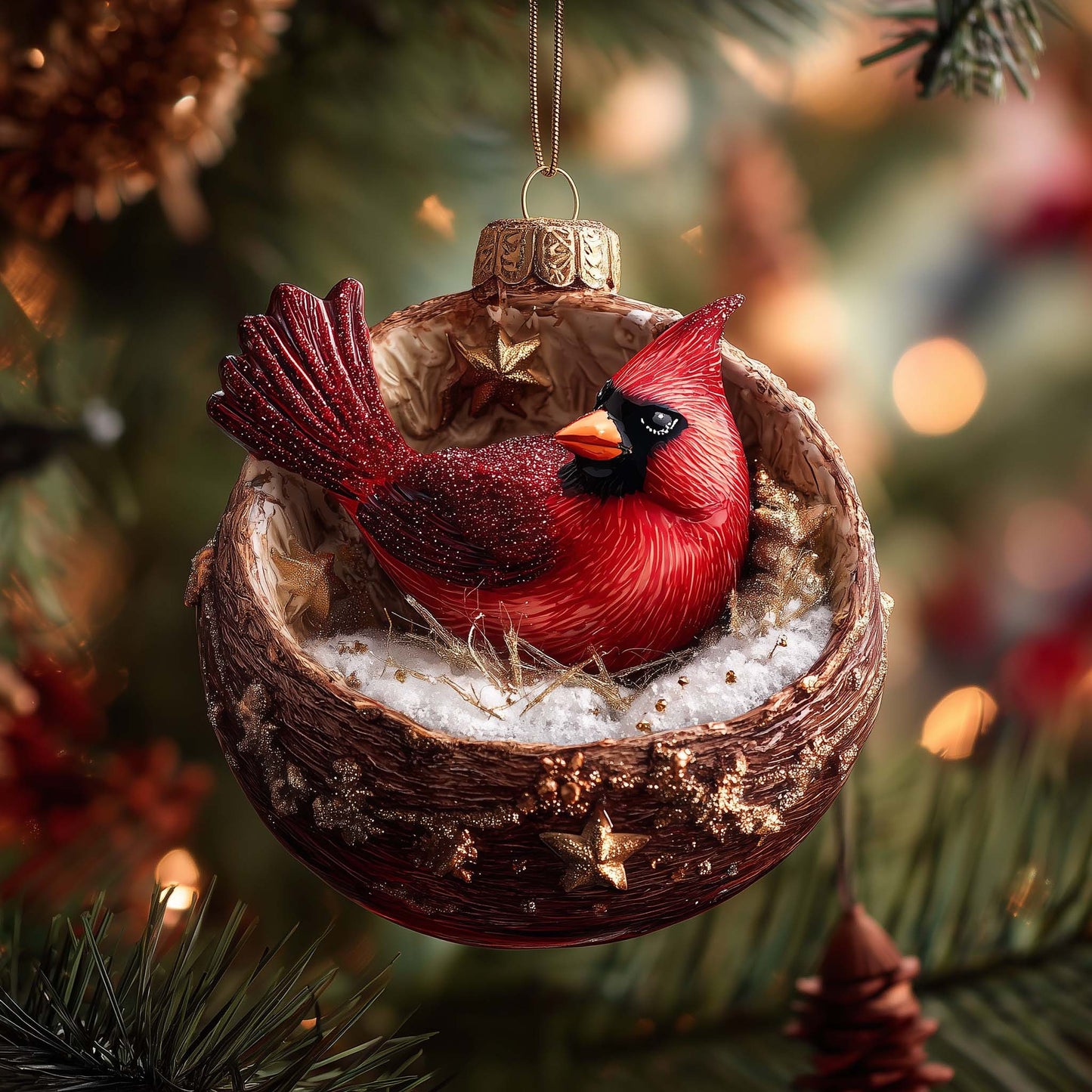 Cardinal Whisper Christmas Mica Ornament GFSPYC113