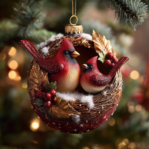 Cardinal Whisper Christmas Mica Ornament GFSPYC114