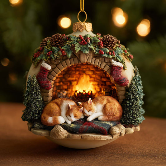 Cozy Cat Christmas Mica Ornament GFSPYC130