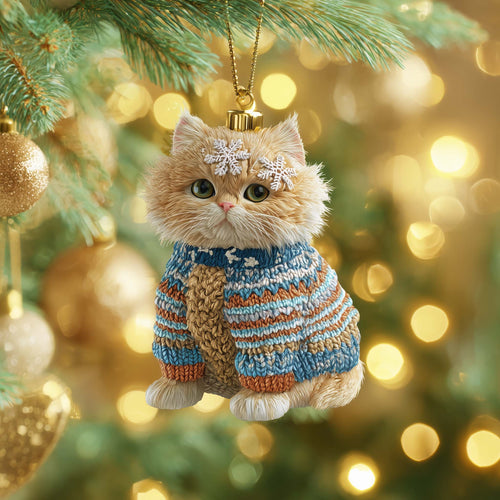 Cozy Cat Christmas Mica Ornament GFSPYC133