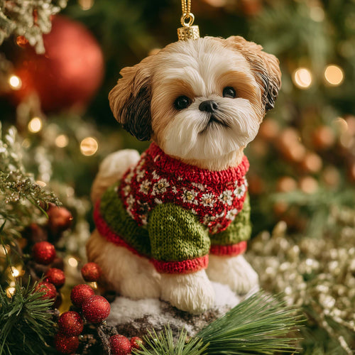 Silky Pup Christmas Mica Ornament GFSPYC153