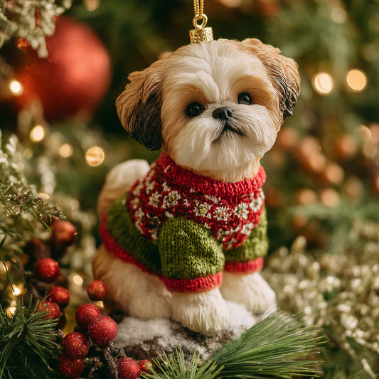 Silky Pup Christmas Mica Ornament GFSPYC153