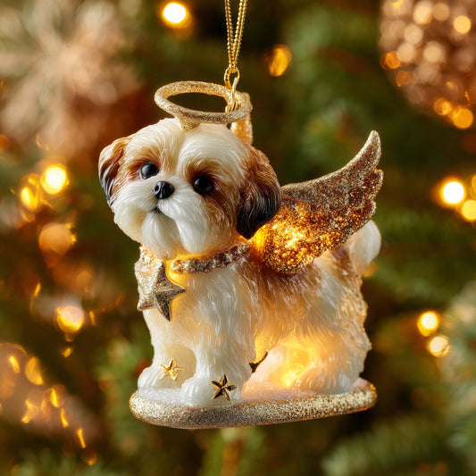 Silky Pup Christmas Mica Ornament GFSPYC155