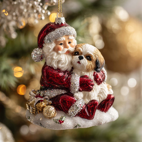 Silky Pup Christmas Mica Ornament GFSPYC156