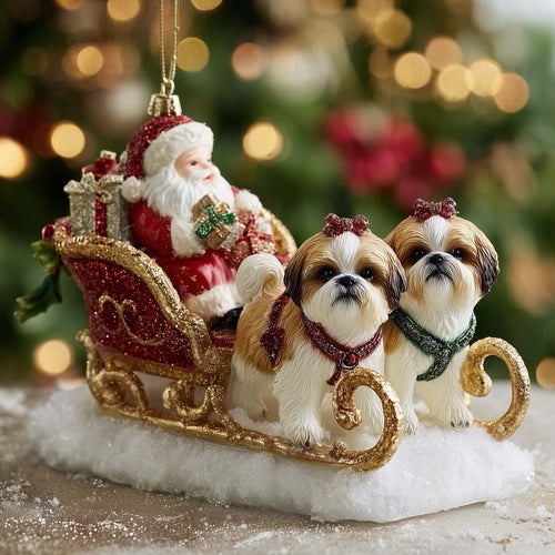 Silky Pup Christmas Mica Ornament GFSPYC157