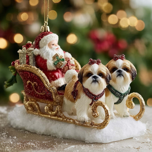 Silky Pup Christmas Mica Ornament GFSPYC157