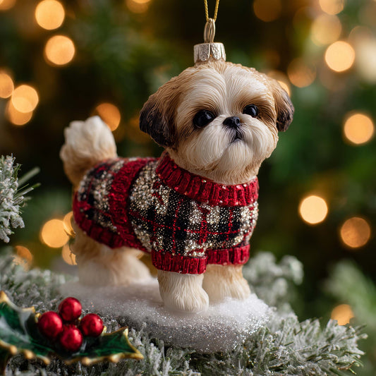 Silky Pup Christmas Mica Ornament GFSPYC186