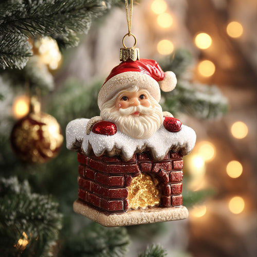 Jolly Santa Christmas Mica Ornament GFSPYC62
