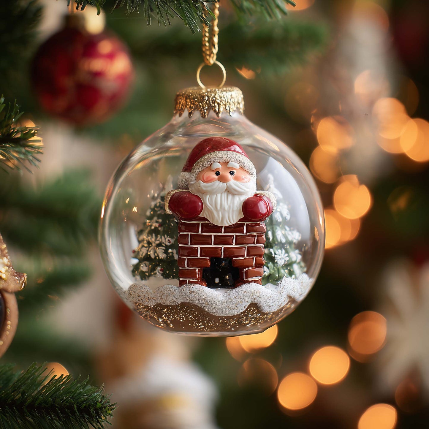 Jolly Santa Christmas Mica Ornament GFSPYC64